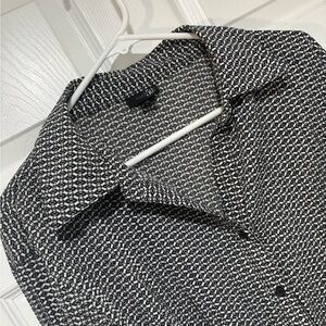East 5th Black and White Button-Up Blouse
